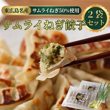 東広島産サムライねぎ50％使用！野菜の旨味楽しむ国産ねぎ餃子(2袋セット)