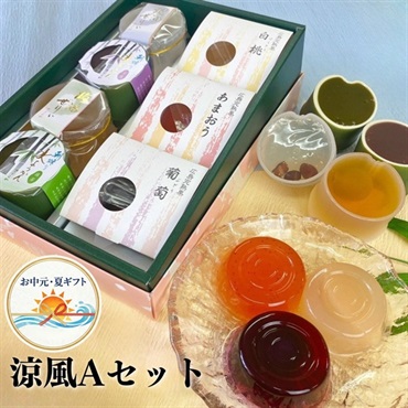 お中元｜羊羹・地酒ゼリーの王道詰合せ 涼風Aセット-送料込のし付