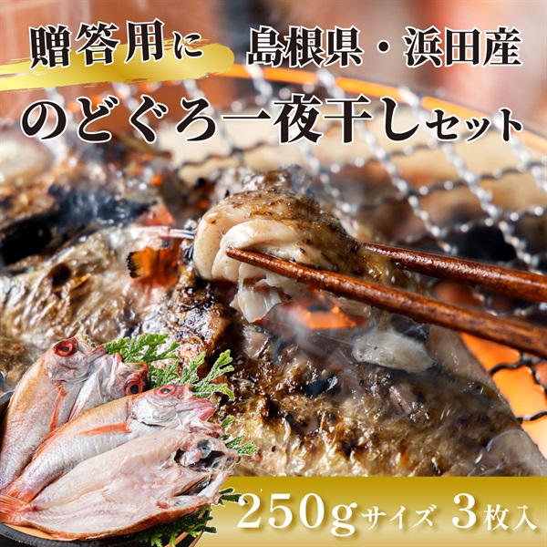 【木箱入りギフト】特大・贈答用のどぐろ250gサイズ ３枚入りセット