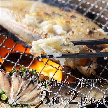 【山陰沖産・無添加】かれい干物  3種×2枚入り　食べ比べセット 
